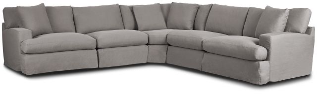 Delilah Gray Fabric Large Two-arm Sectional