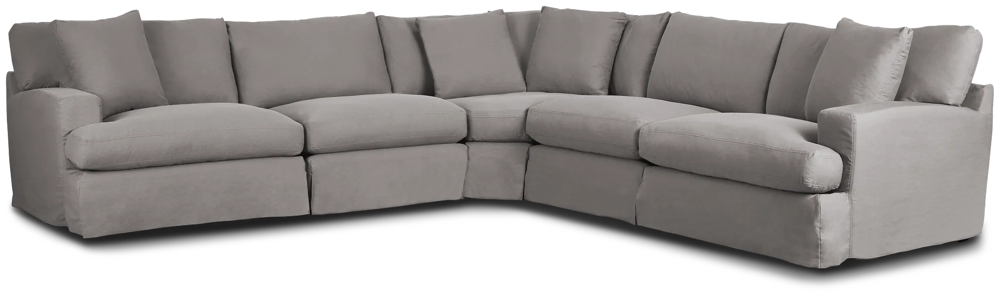 Delilah Gray Fabric Large Two-arm Sectional