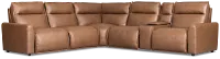 Edison Dark Brown Leather/Vinyl Medium Triple Power 2-arm Sectional
