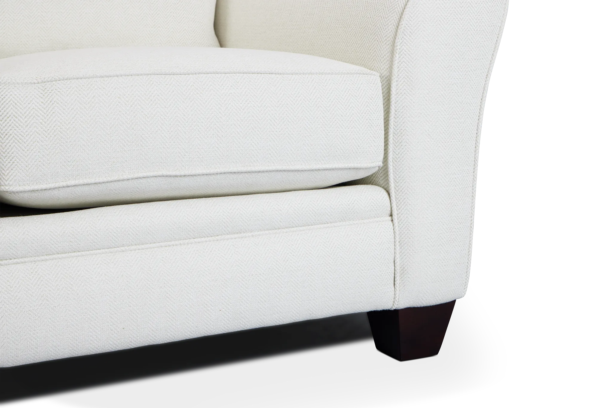 Avery White Fabric Loveseat