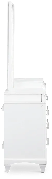Milan White Vanity & Mirror