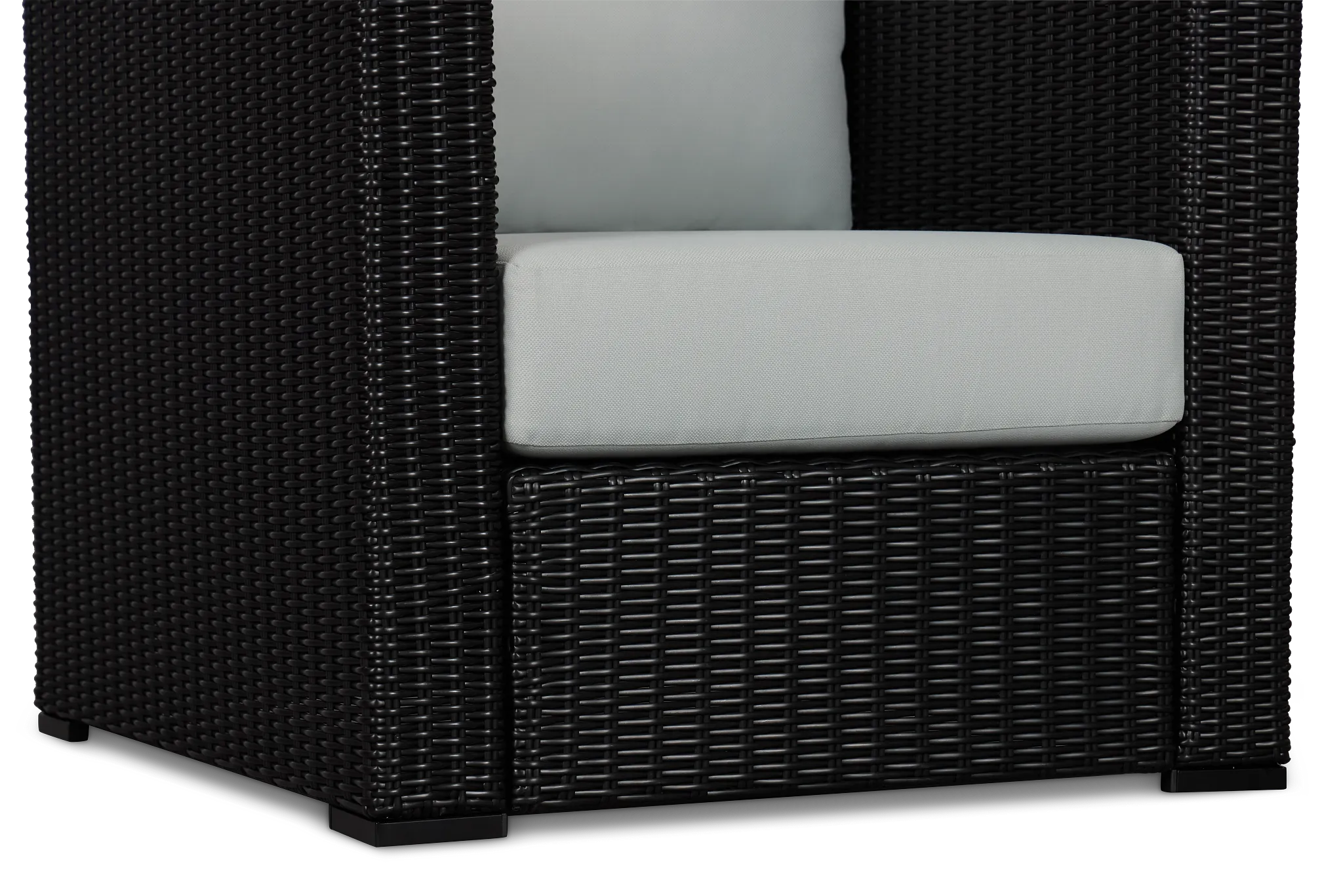 Montecito Black Chair With Light Blue Cushions