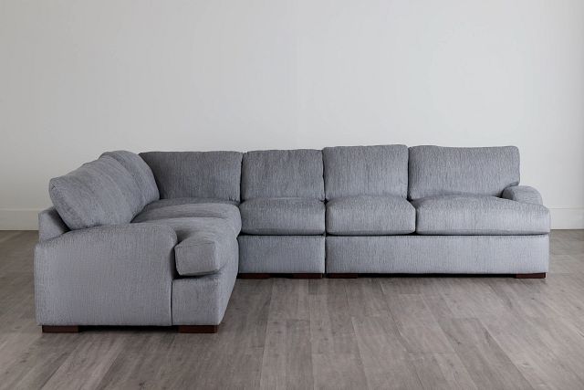 Alpha Light Gray Fabric Medium Two-arm Sectional