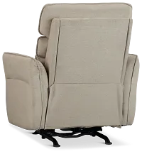 Preston Khaki Fabric Power Recliner With Heat And Massage