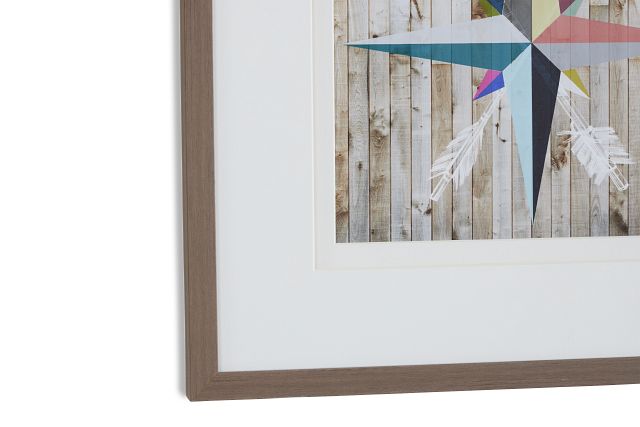 Compass Multicolored Framed Wall Art