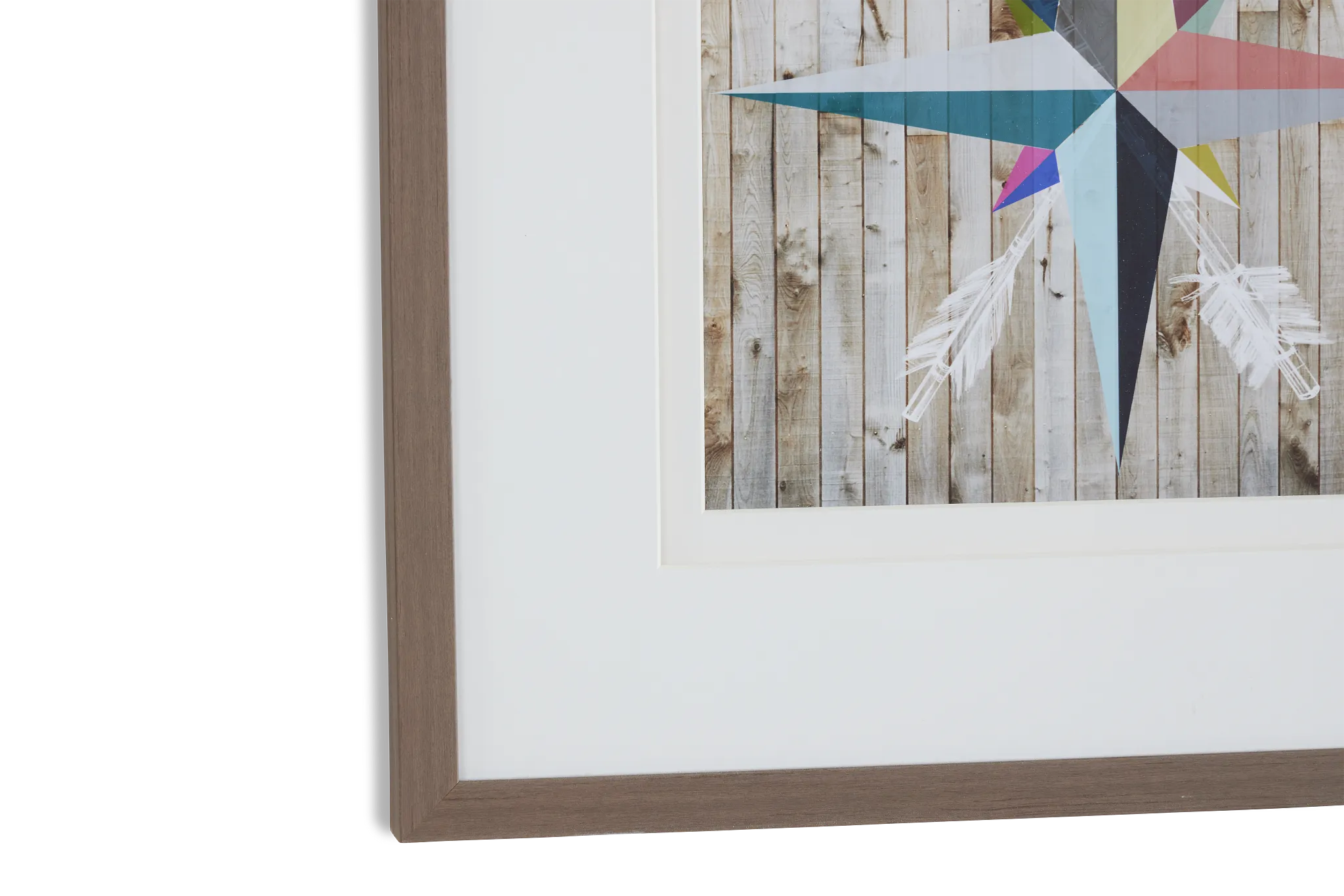 Compass Multicolored Framed Wall Art