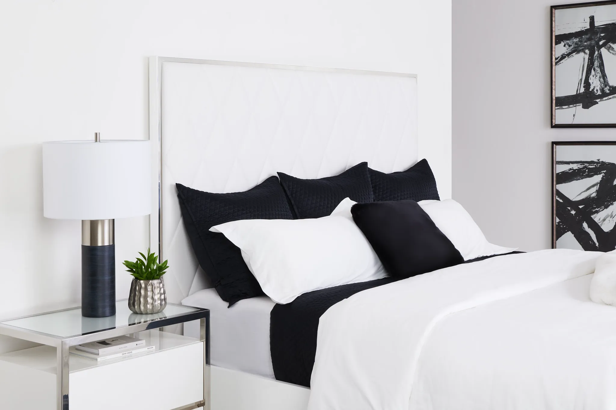 Miami White Uph Platform Bed