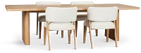 Malibu Light Tone Rect Table & 4 Upholstered Chairs