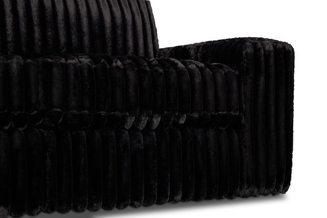Teddy Black Fabric Left Chaise Sectional