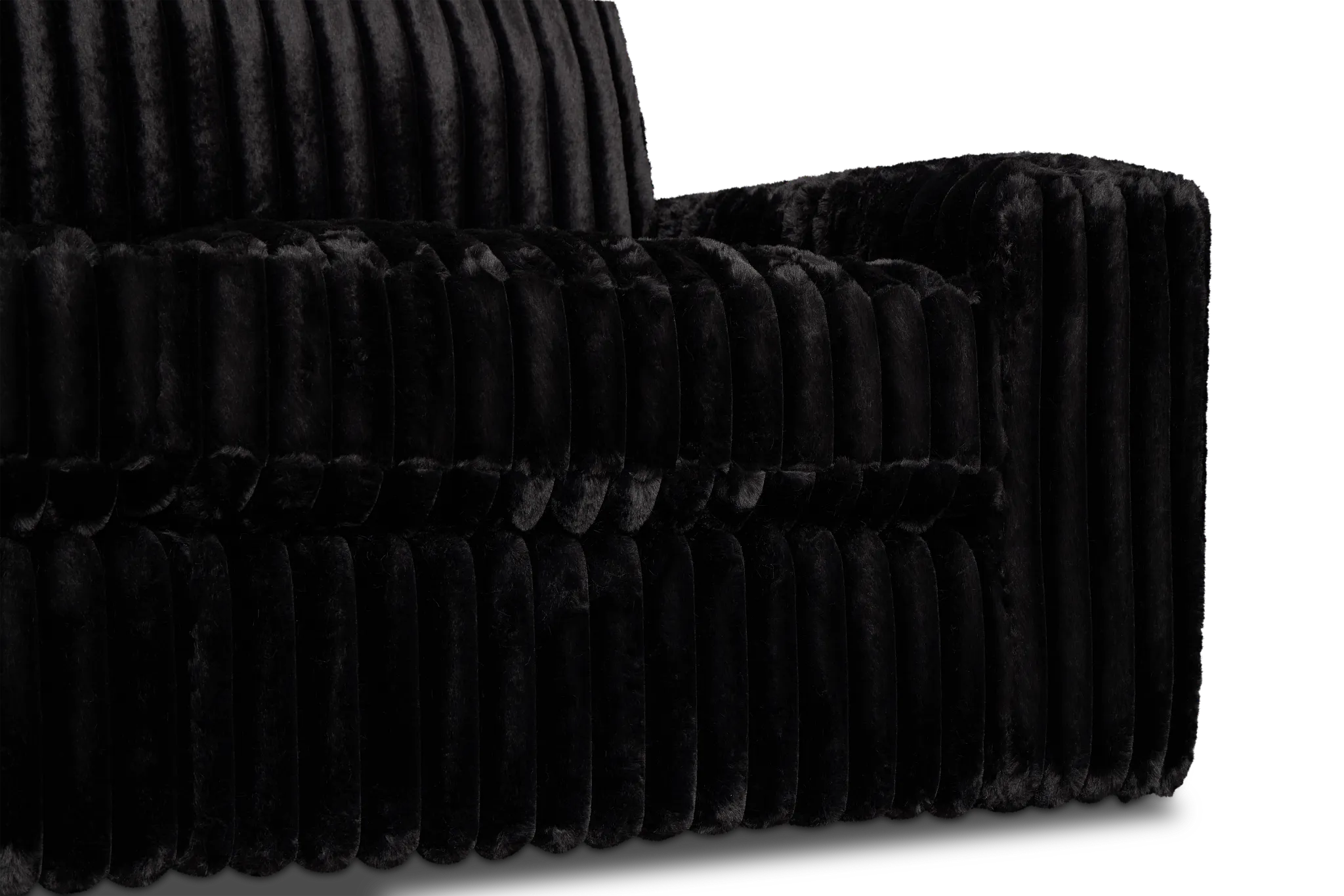 Teddy Black Fabric Left Chaise Sectional