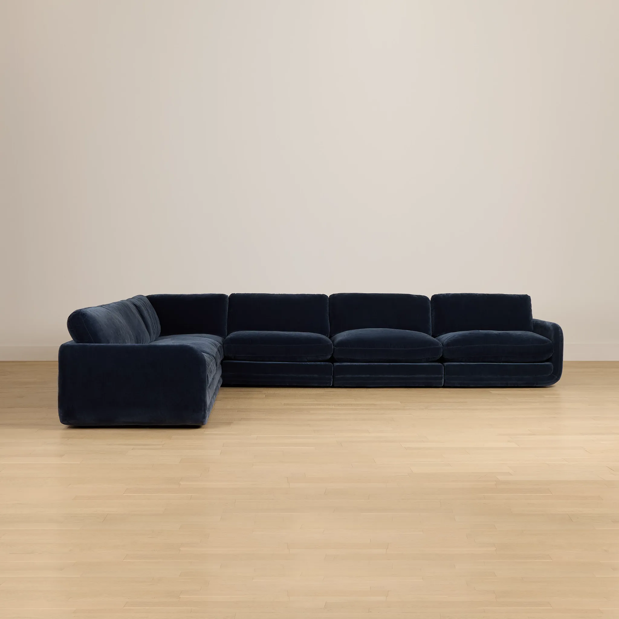 Jules Dark Blue Velvet 6-piece Modular Sectional