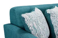 Raya Dark Teal Fabric Loveseat