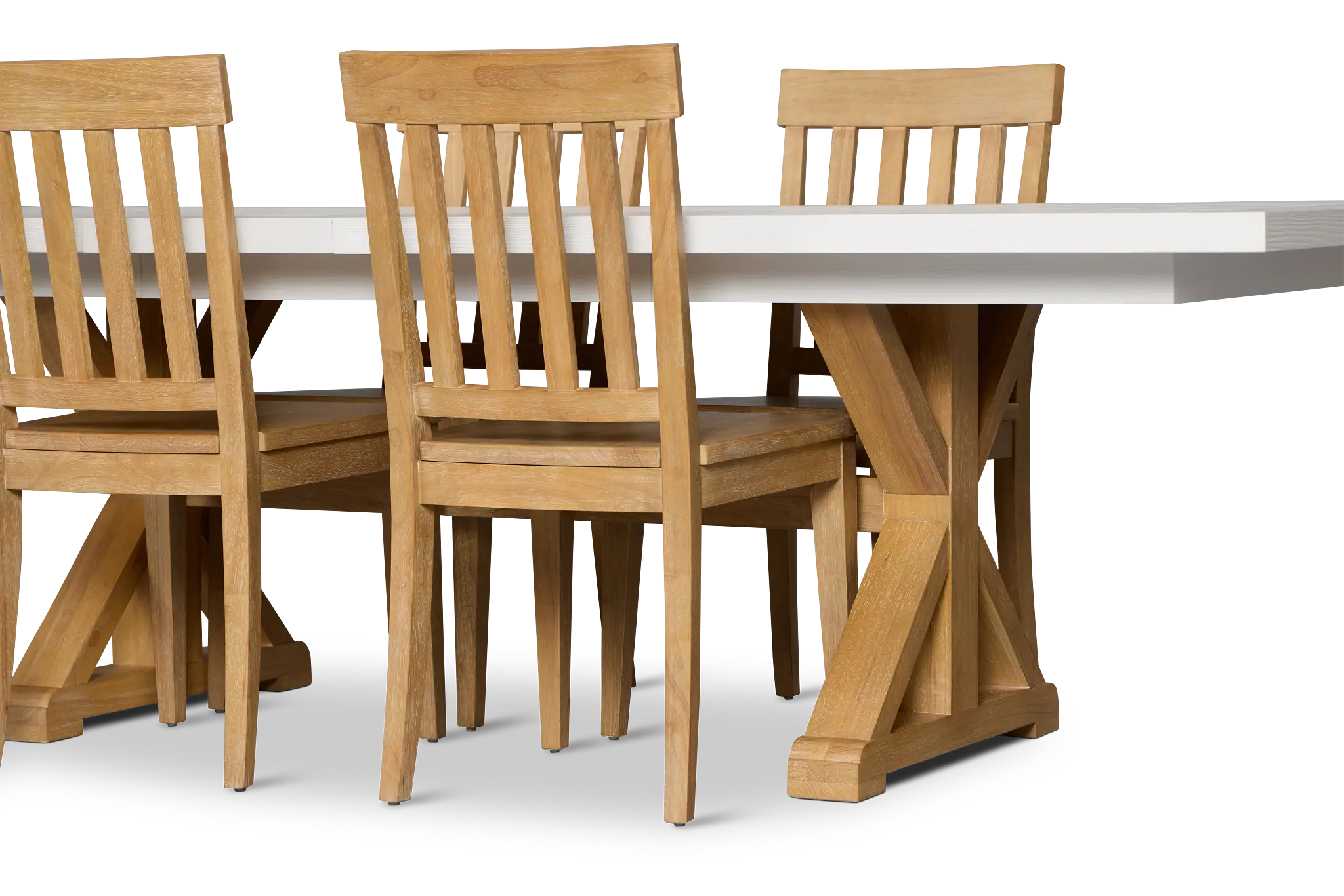 Nantucket Two-tone Pine Table & 4 Wood Chairs Nantucket Two-tone Pine Table & 4 Wood Chairs