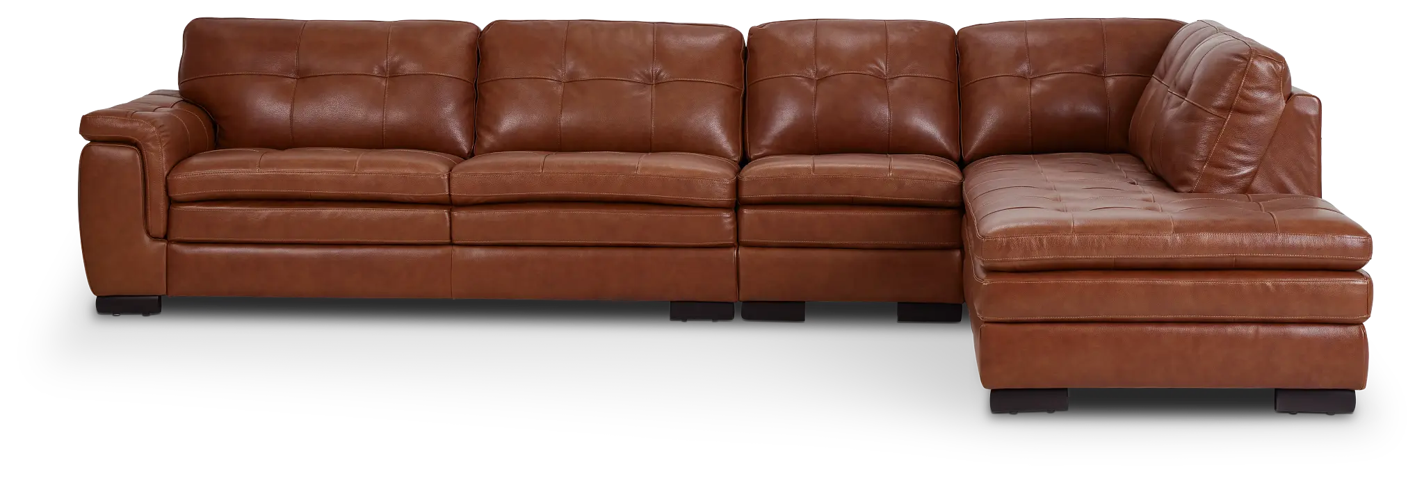 Braden Medium Brown Leather Medium Right Bumper Sectional Braden Medium Brown Leather Medium Right Bumper Sectional