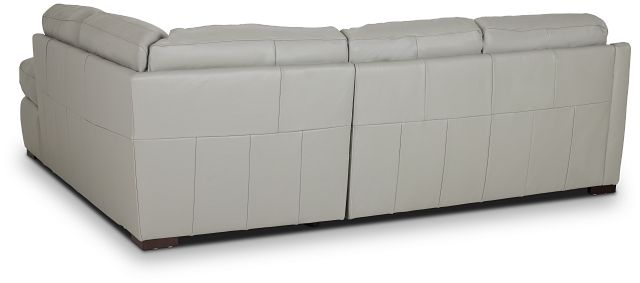 Amari Gray Leather Small Right Bumper Sectional