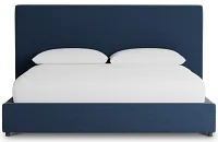 Grayton Peyton Dark Blue 54" Upholstered Platform Bed