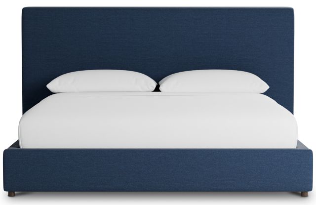 Grayton Peyton Dark Blue 54" Upholstered Platform Bed
