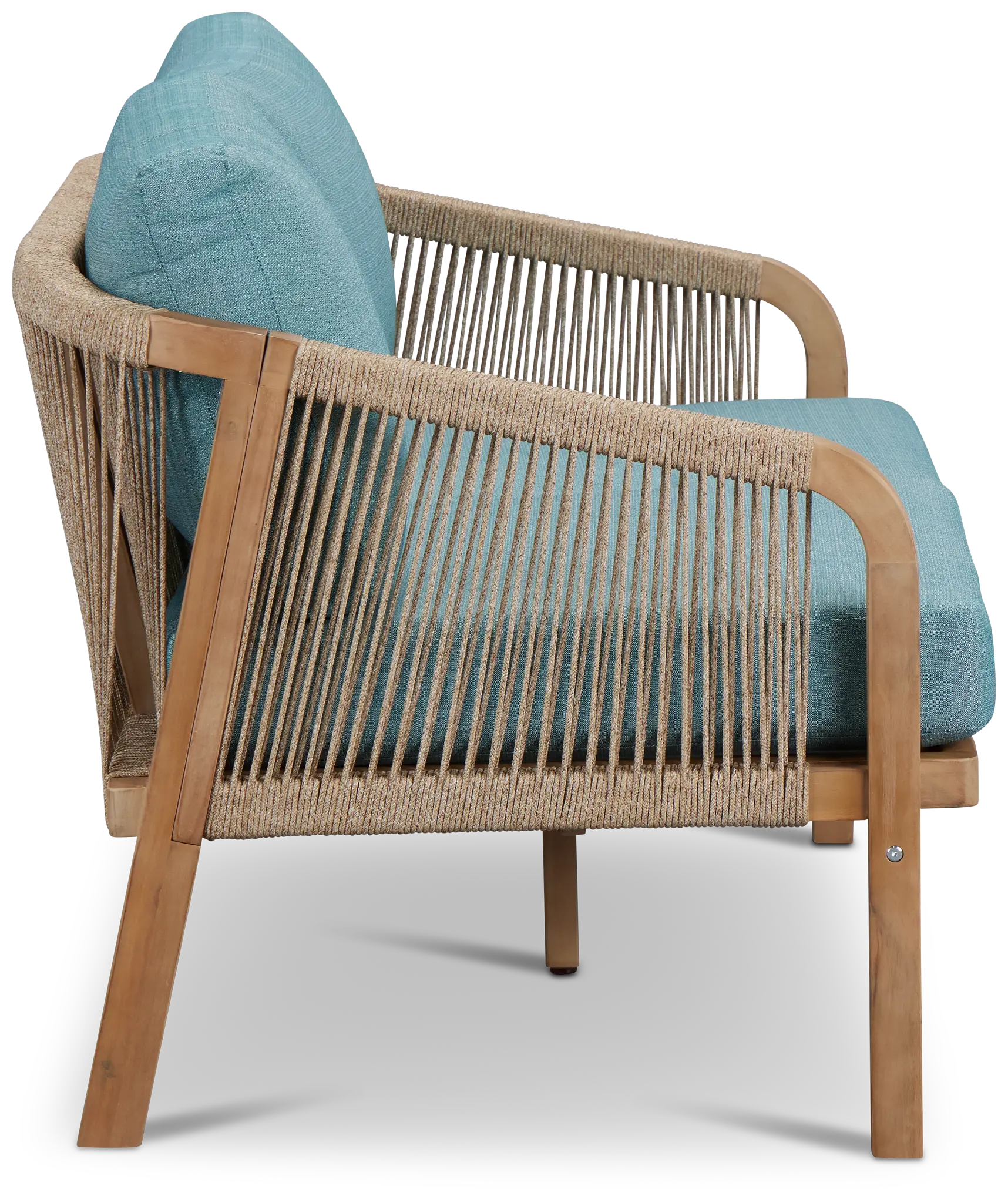 Laguna Light Tone Loveseat With Teal Cushions Laguna Light Tone Loveseat With Teal Cushions