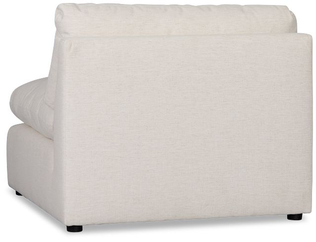 Serena White Fabric Armless Chair
