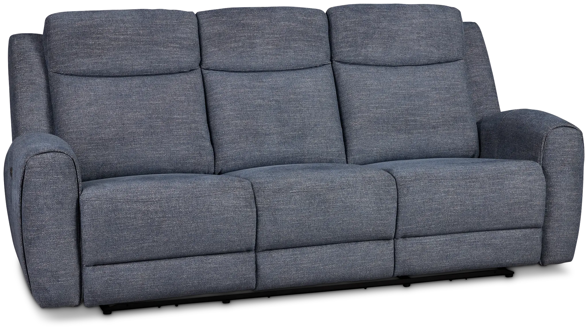 Walker Blue Fabric Power Reclining Sofa W/ Power Headrest Walker Blue Fabric Power Reclining Sofa W/ Power Headrest