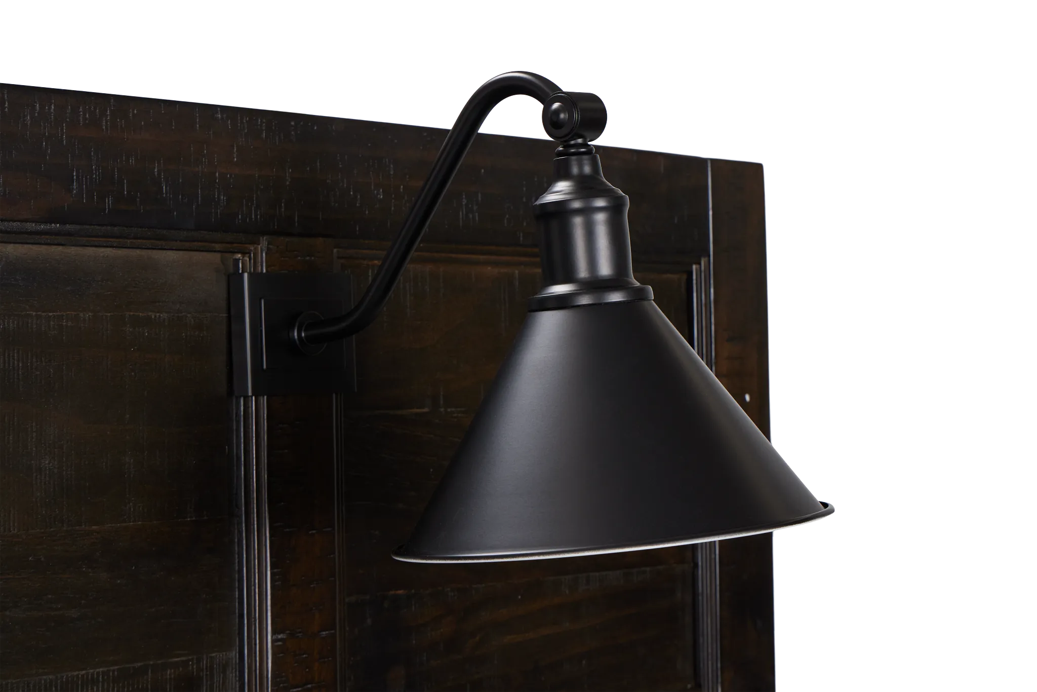 Heron Cove Dark Tone Panel Headboard With Lights