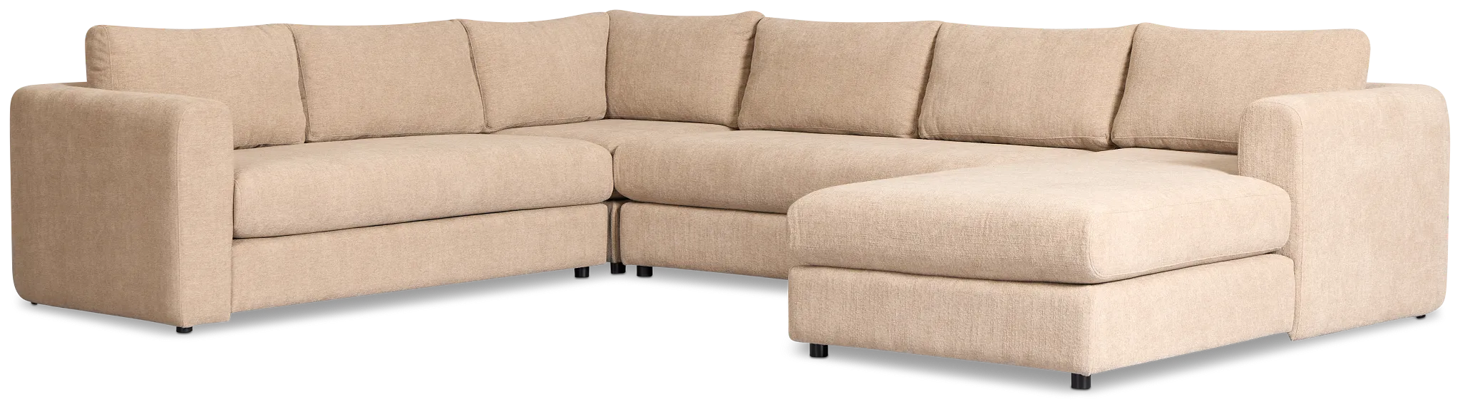 Alma Taupe Fabric Medium Right Chaise Sectional
