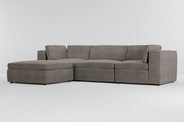 Destin Victory Gray Fabric 4-piece Bumper Sectional