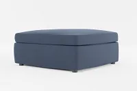 Destin Peyton Dark Blue Fabric Cocktail Ottoman