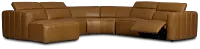 Jace Medium Brown Lthr/vinyl Small Left Chaise Power Reclining Sectional