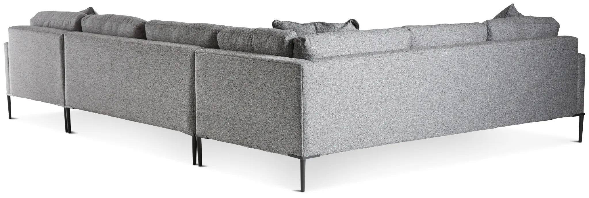 Morgan Dark Gray Fabric Medium Right Chaise Sectional W/ Metal Legs Morgan Dark Gray Fabric Medium Right Chaise Sectional W/ Metal Legs