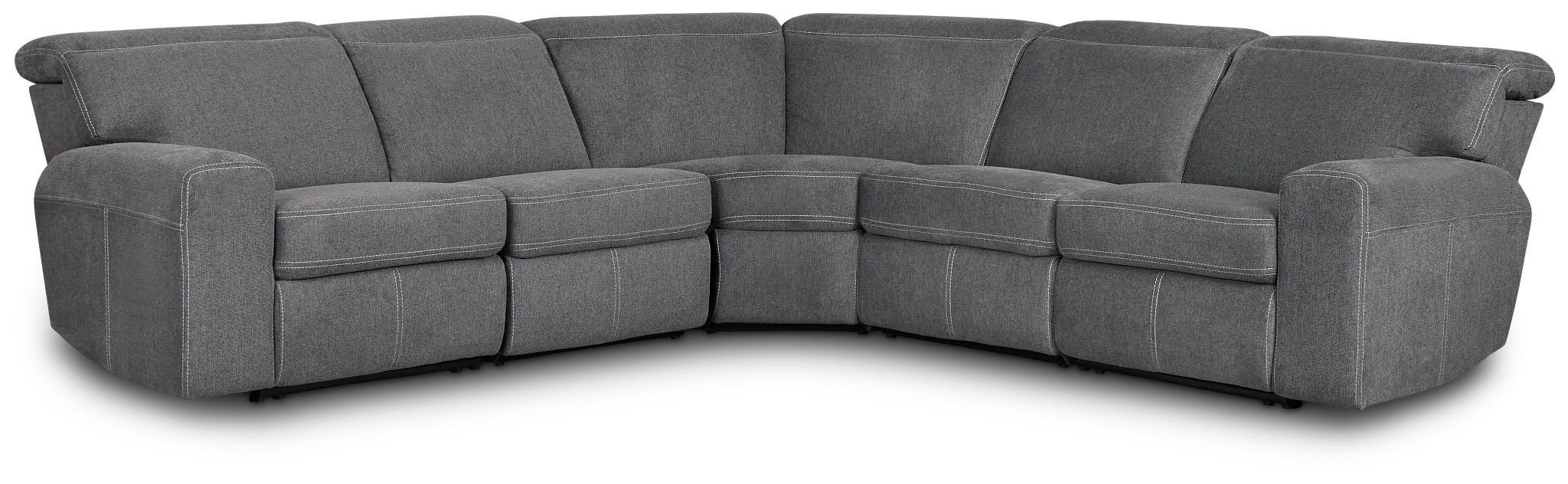 Callum Dark Gray Fabric Small Two-arm Manually Reclining Sectional