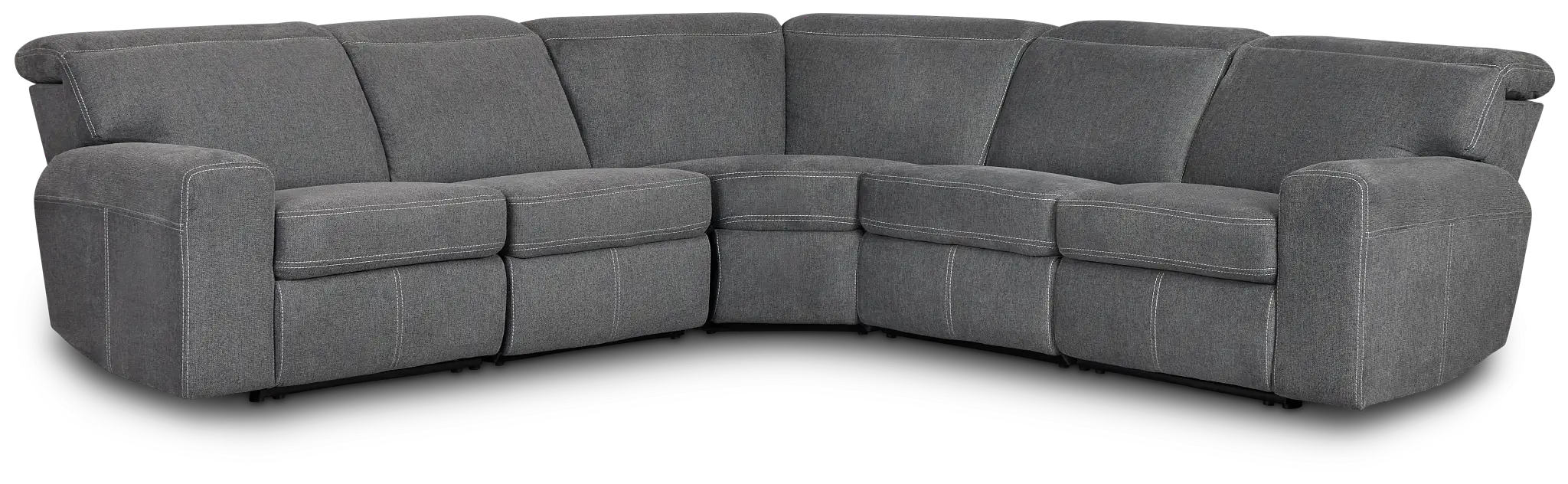 Callum Dark Gray Fabric Small Two-arm Manually Reclining Sectional Callum Dark Gray Fabric Small Two-arm Manually Reclining Sectional