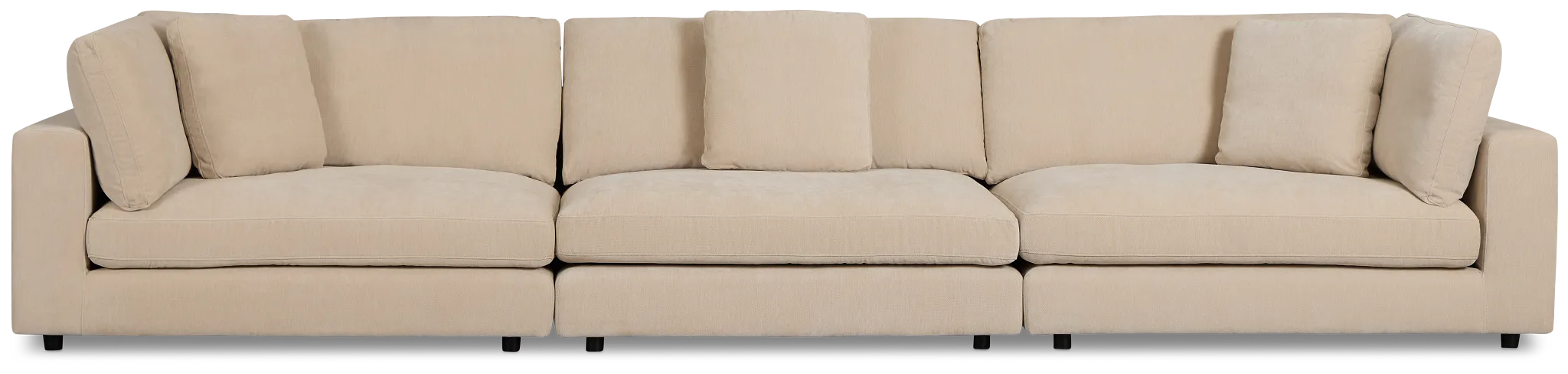 Lounge Light Beige Fabric 3 Piece Modular Sofa