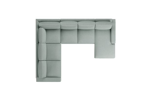 Edgewater Suave Light Green Medium Right Chaise Sectional