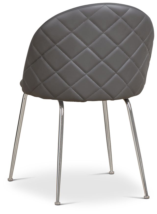 Capri Dark Gray Micro Upholstered Side Chair W/ Chrome Legs