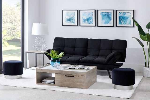 Bowie Black Micro Sofa Futon