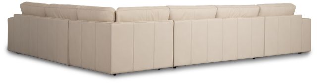 Kellan Ivory Leather Medium Left Chaise Sectional