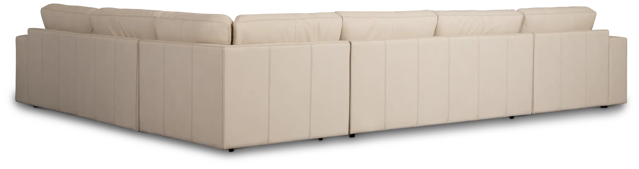 Kellan Ivory Leather Medium Left Chaise Sectional