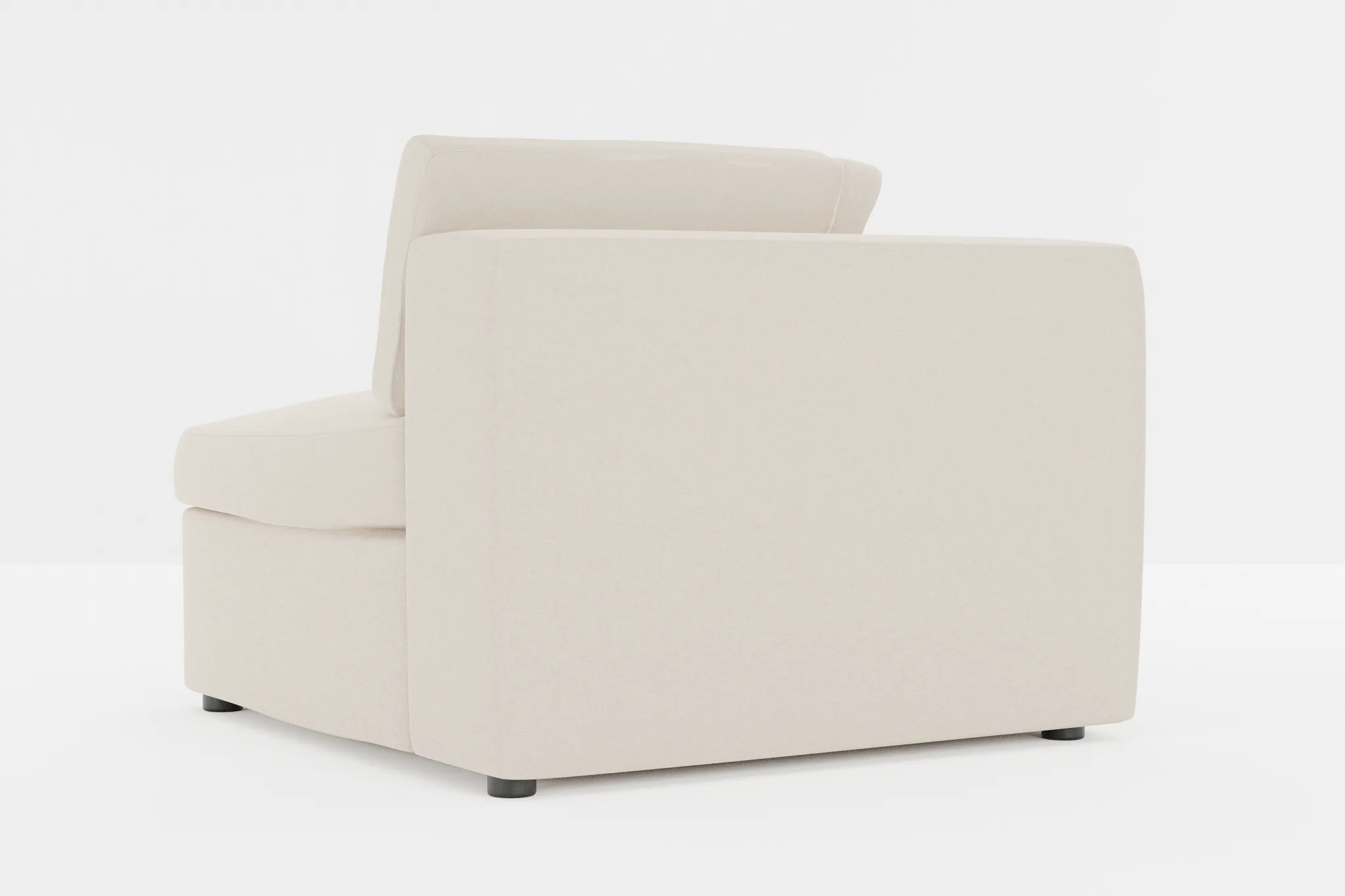 Destin Suave Beige Fabric Corner Chair
