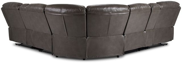Toby Dark Taupe Micro Large Triple Power Reclining Two-arm Sectional