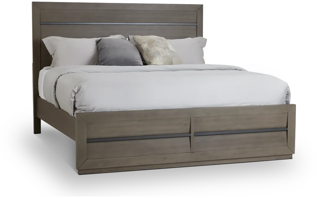Zurich Gray Panel Bed