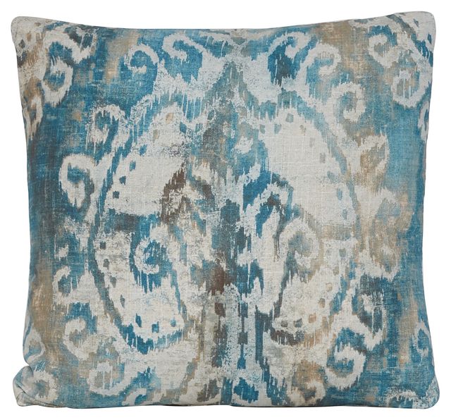 Soledad Blue Fabric Square Accent Pillow
