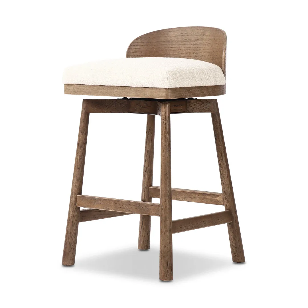 Four Hands Cloris Mid Tone 24" Swivel Barstool