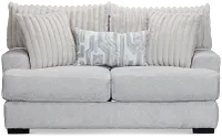 Kylie Light Gray Fabric Loveseat