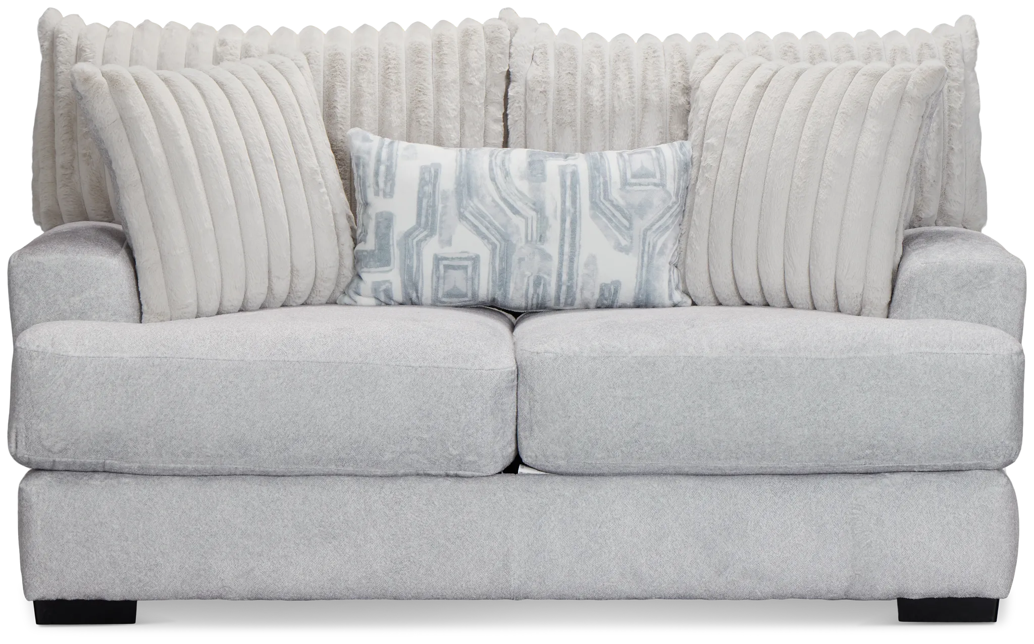 Kylie Light Gray Fabric Loveseat