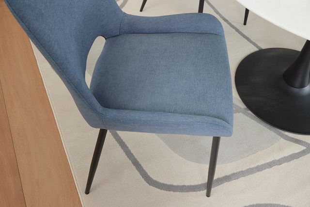 Brela Dark Blue Upholstered Side Chair