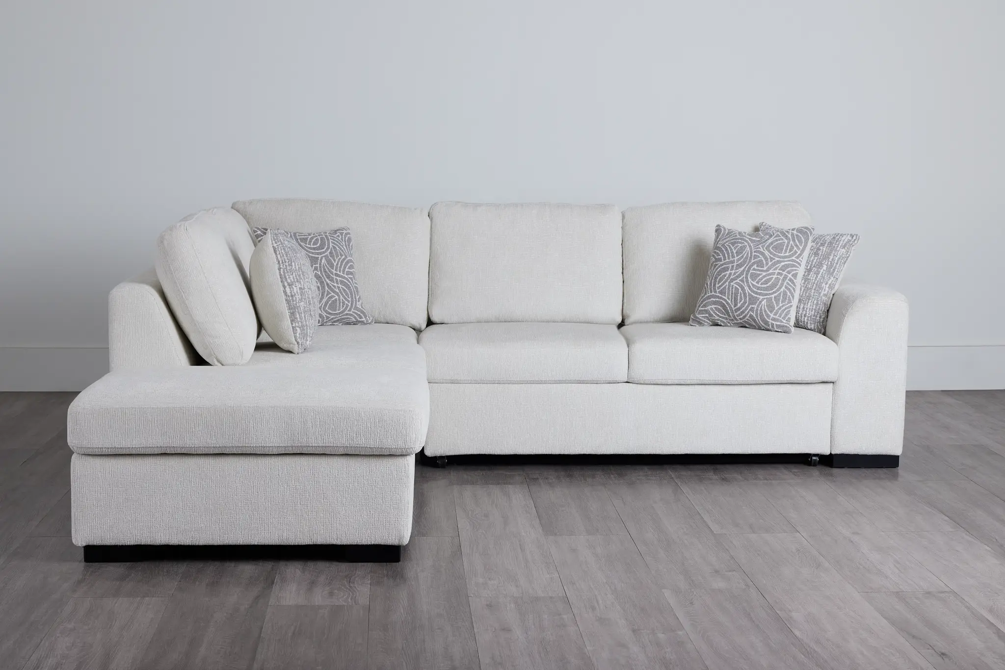 Blakely White Fabric Small Left Bumper Sleeper Sectional Blakely White Fabric Small Left Bumper Sleeper Sectional