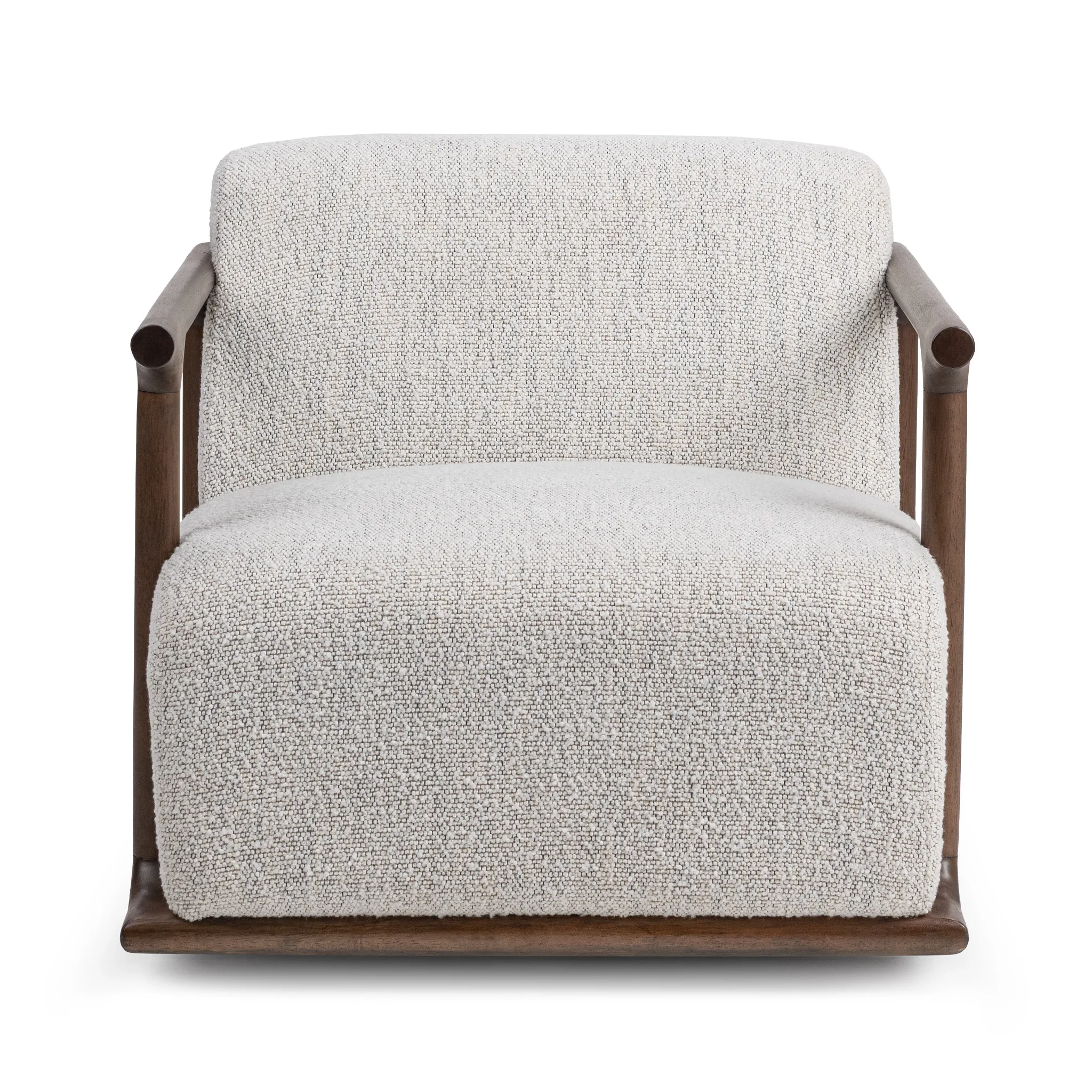 Coal Beige Fabric Swivel Accent Chair
