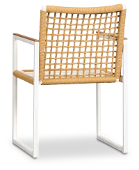 Sunrise White Teak Arm Chair Frame
