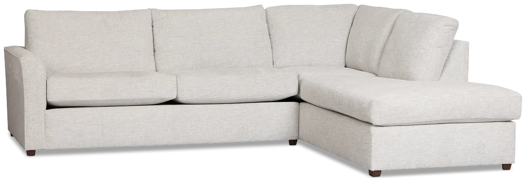 Miller Light Gray Fabric Right Bumper Sectional